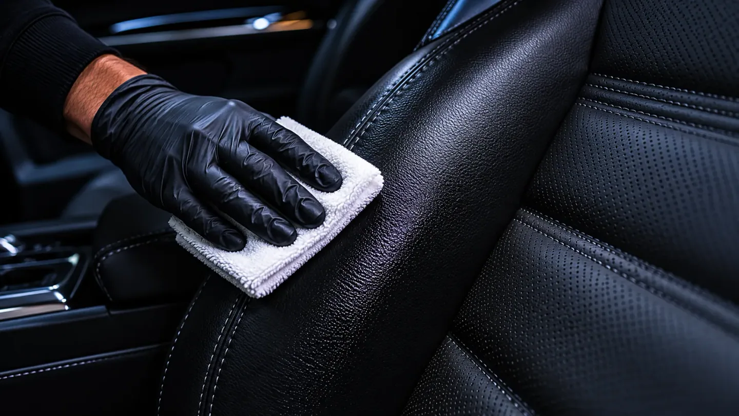 Deri koltuk temizliği mikrofiber bez — Peak Detailing İstanbul